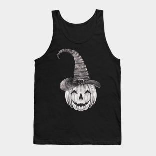 Skeleton pumpkin witch halloween. Tank Top